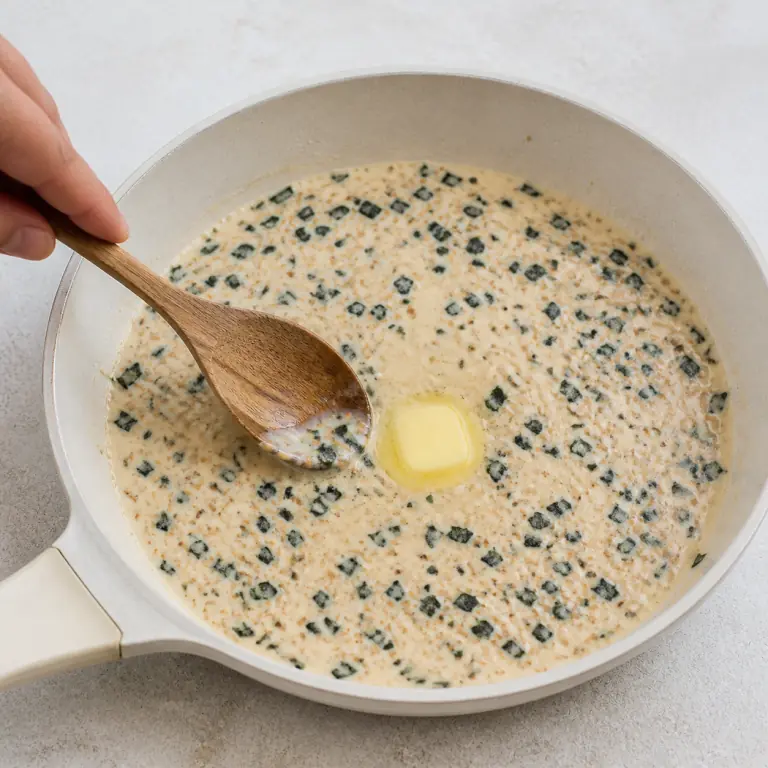Une sauce végétale crémeuse avec paillettes de nori et graines de sésame.