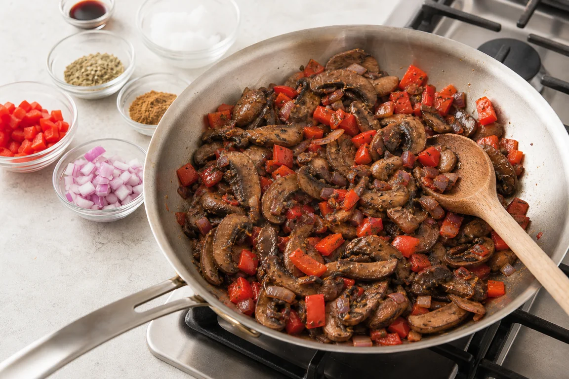 Illustration de l’étape « Étape 3 » pour la recette Portabella Champignon Gyro.