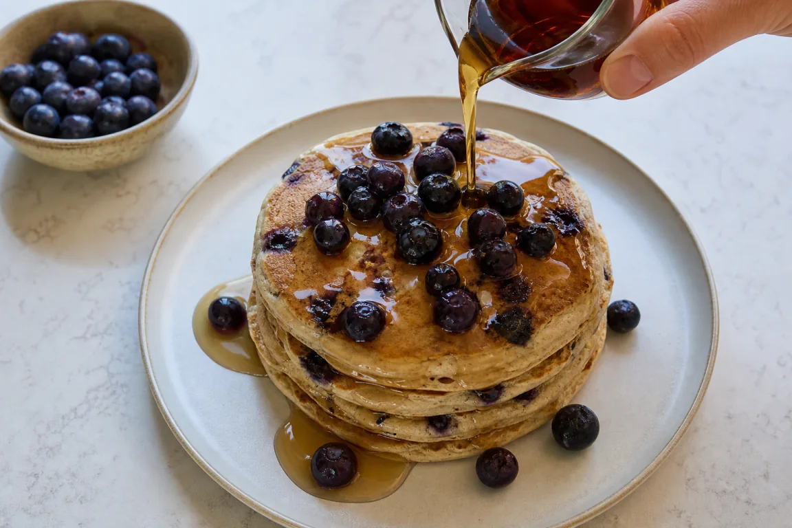 Illustration de l’étape « Étape 4 » pour la recette Pancakes de tofu aux bleuets.
