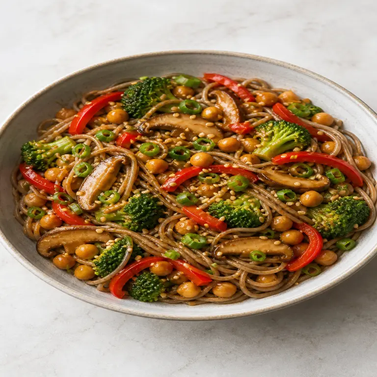 Nouilles teriyaki aux pois chiches