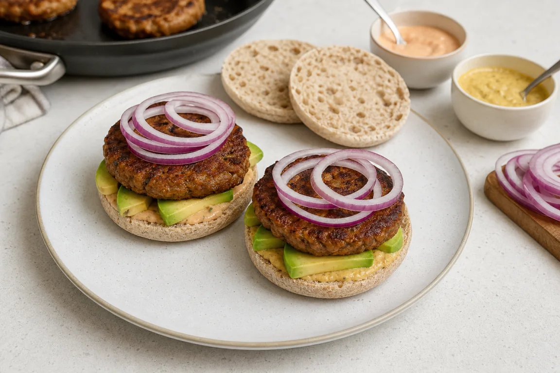 Illustration de l’étape « Étape 2 » pour la recette Sandwich Seitan Spray à grains germés.