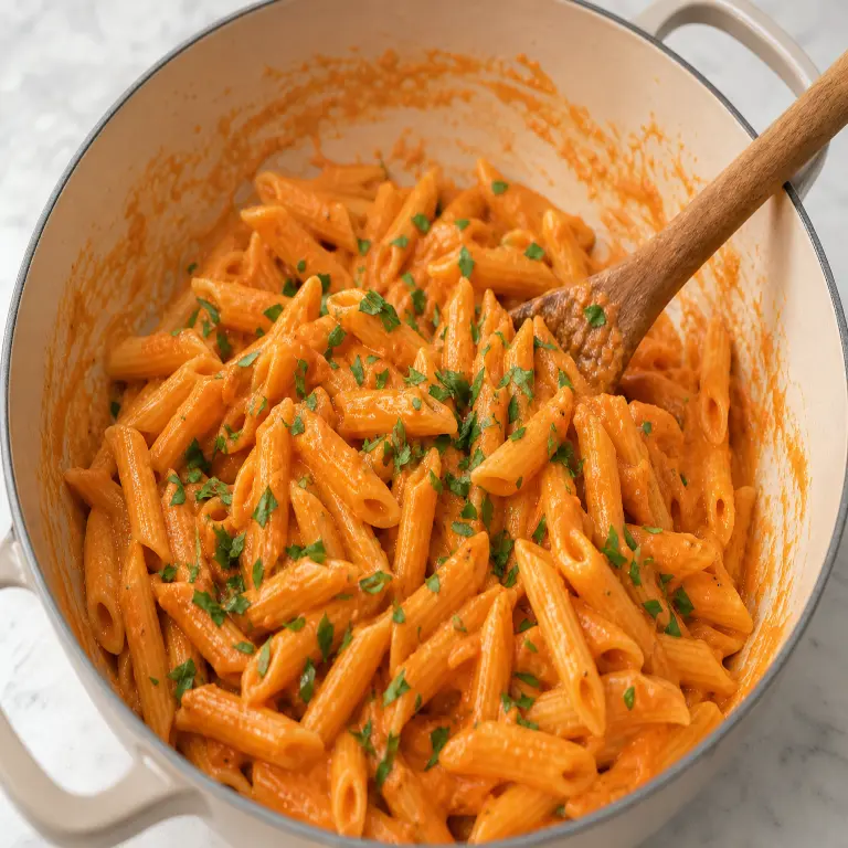 Penne à la vodka · étape 4