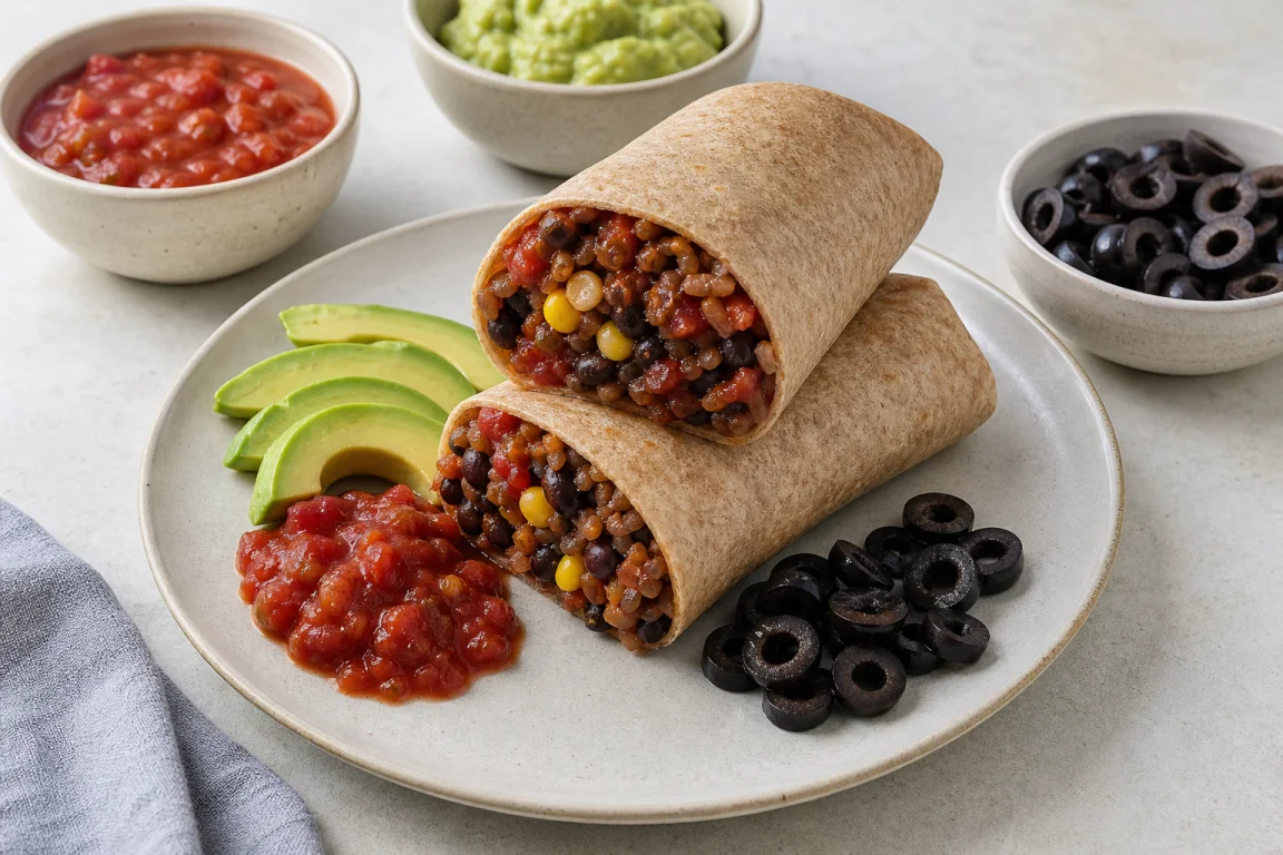 Illustration de l’étape « Étape 4 » pour la recette Haricot noir et Lentil Super Burritos.