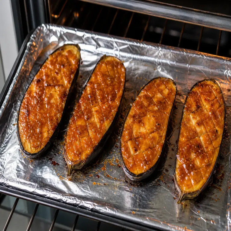 Aubergine laquée au miso · étape 5