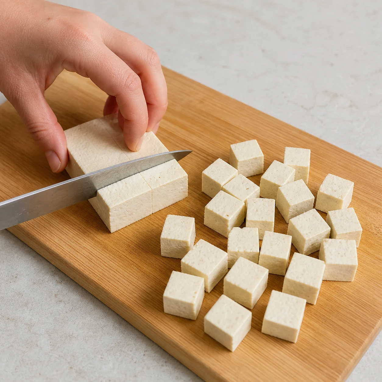 Tofu curry crémeux — dorer le tofu au curry