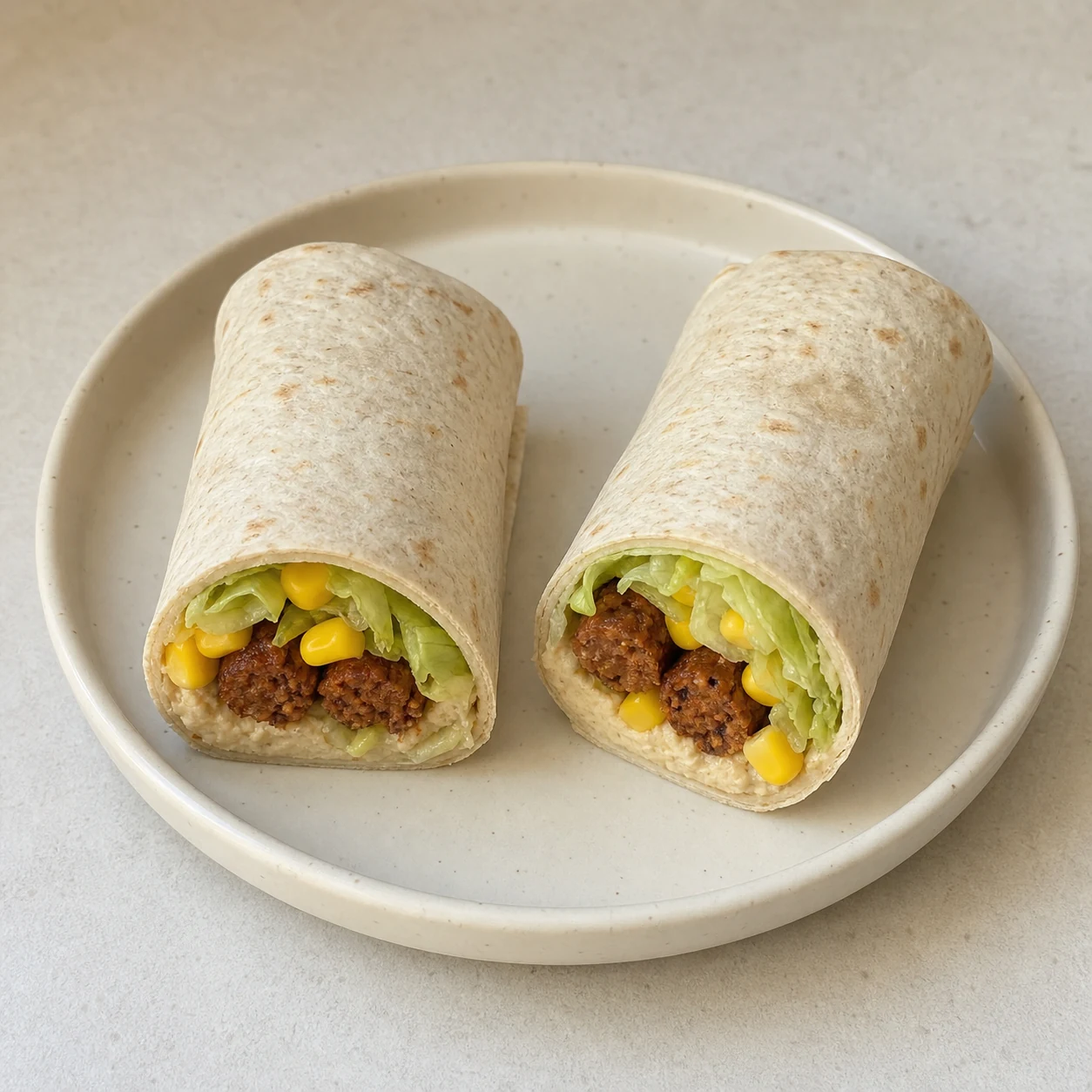 Wraps merguez-houmous — rouler les wraps