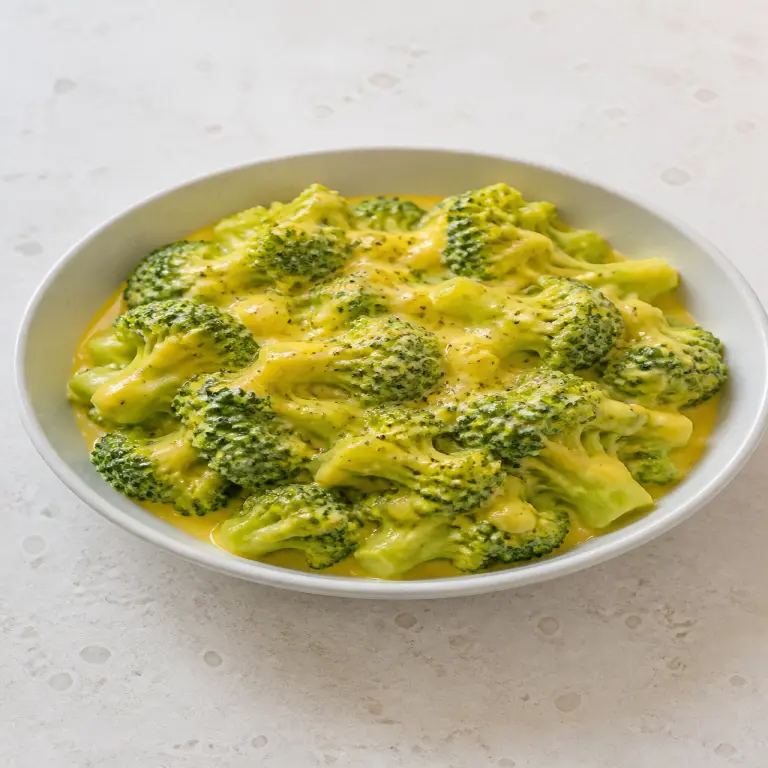 Brocoli en sauce fromagère végétale