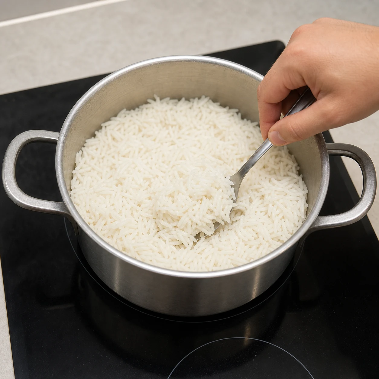 Seitan-ratatouille-riz — cuire le riz normal