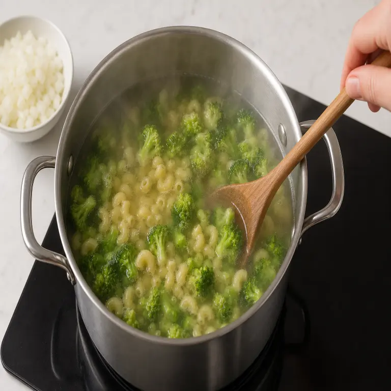 Soupe façon macaronis au fromage végétal · étape 1