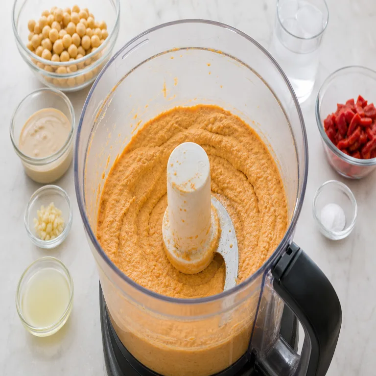 Houmous au poivron rouge rôti · étape 2