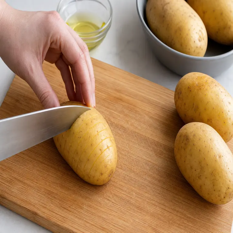 Pommes de terre Hasselback au citron et à l’ail · étape 2
