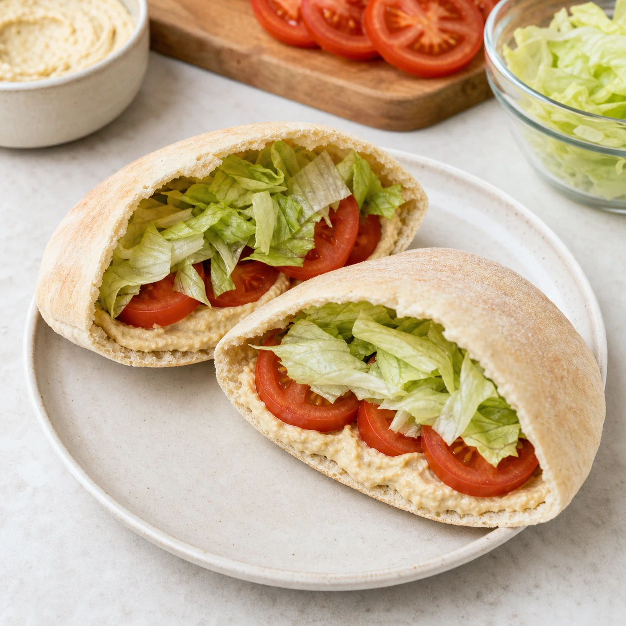 Pitas tomate-herbes — ouvrir et garnir