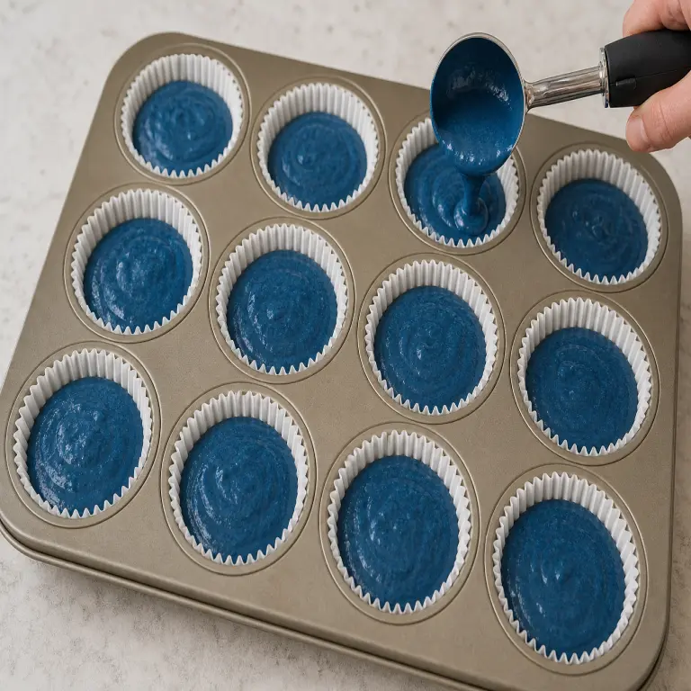 Cupcakes velours bleu · étape 5