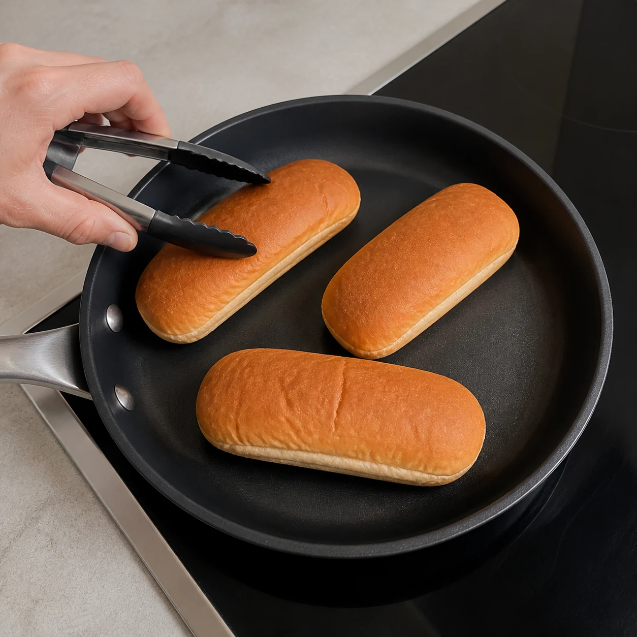 Hot-dogs merguez — réchauffer les pains