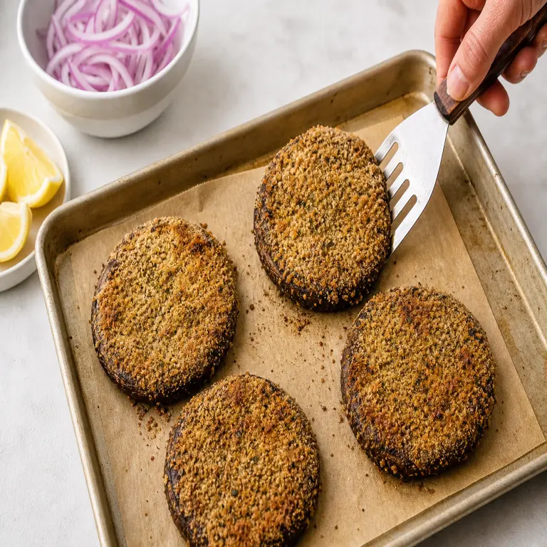 Escalope de portobello panée · étape 4