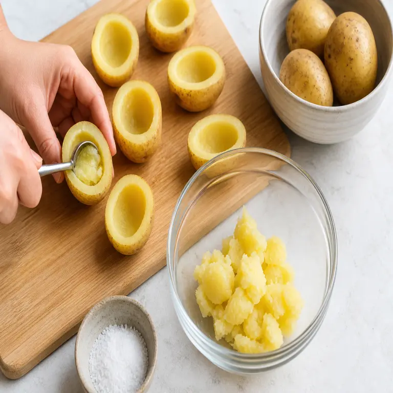 Bouchées de pomme de terre farcies · étape 3
