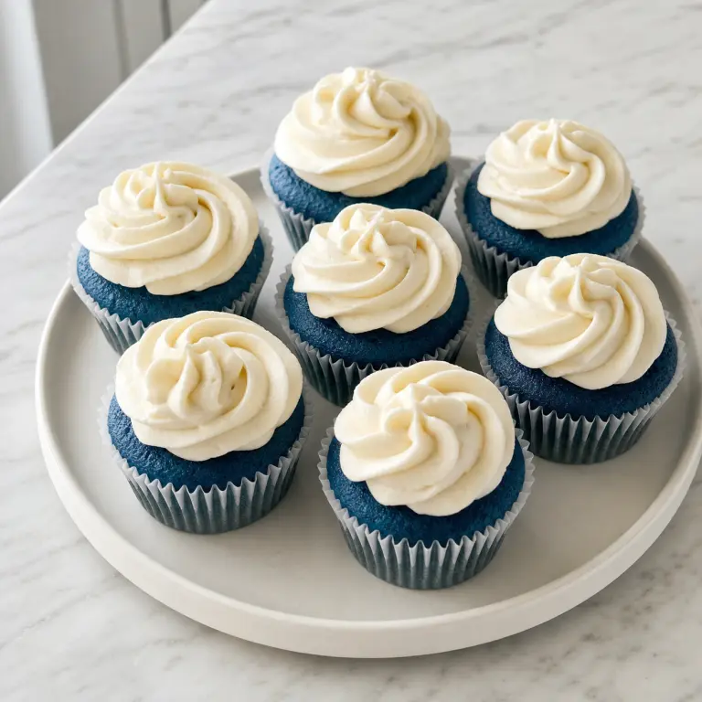 Cupcakes velours bleu