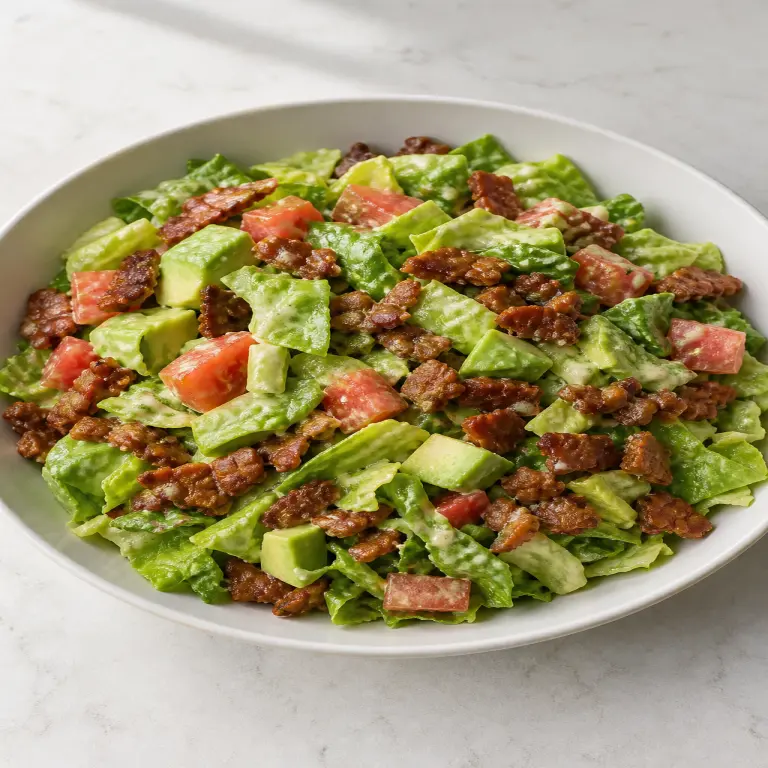 Salade façon BLT au bacon végétal
