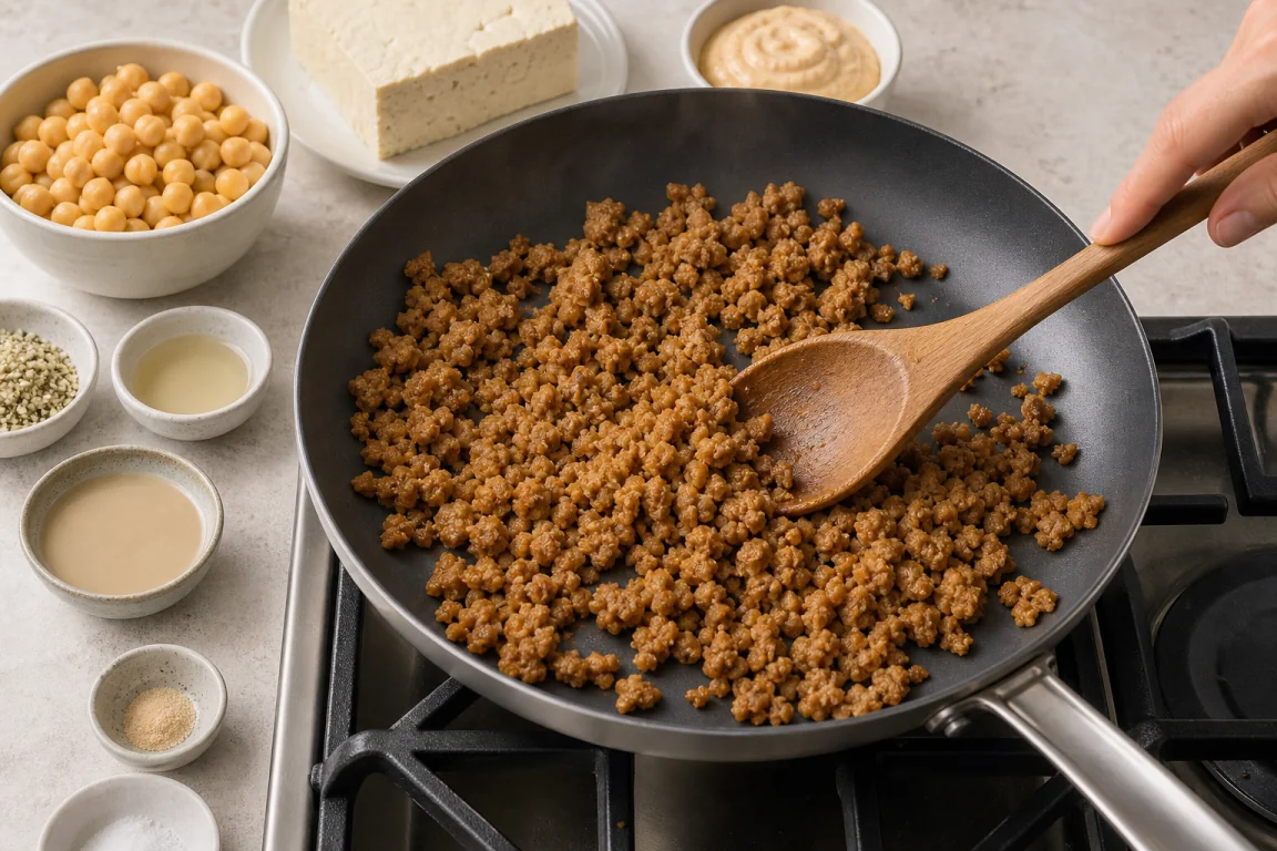 Illustration de l’étape « Étape 2 » pour la recette Spicy Chickpea Seitan Tofu Rollups.