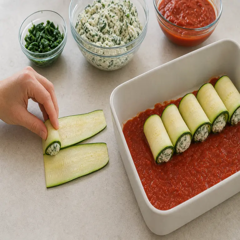 Manicotti de courgette · étape 3