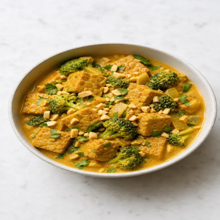Curry de tempeh aux cacahuètes