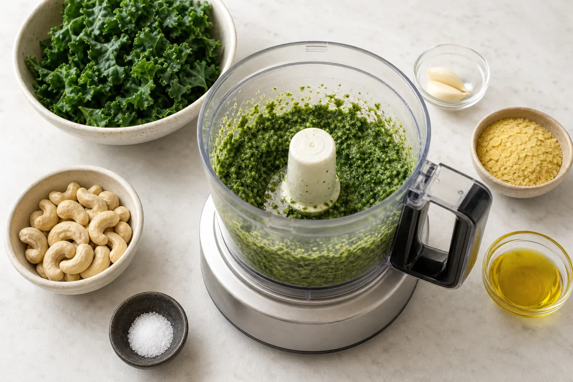 Illustration de l’étape « Étape 1 » pour la recette Wrap aux légumes et pesto de chou kale.