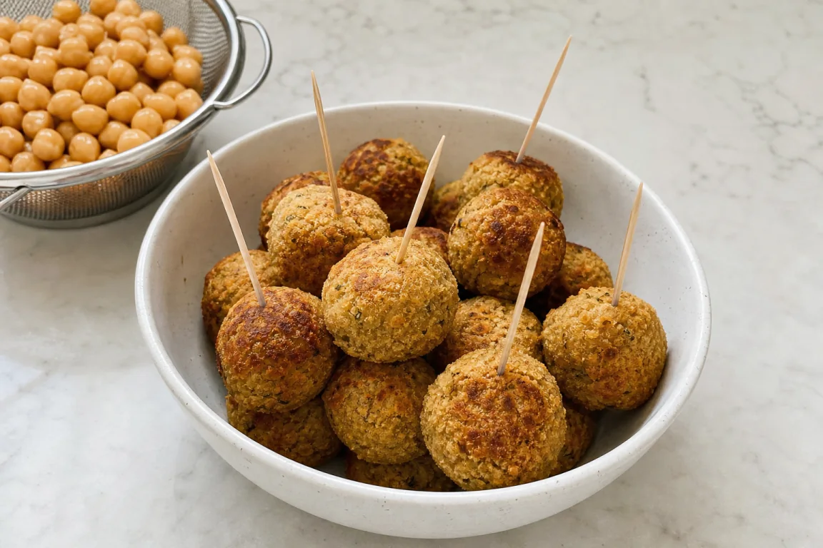 Illustration de l’étape « Étape 4 » pour la recette Poppers de boules de pois chiches.
