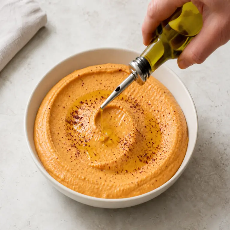 Houmous au poivron rouge rôti · étape 3