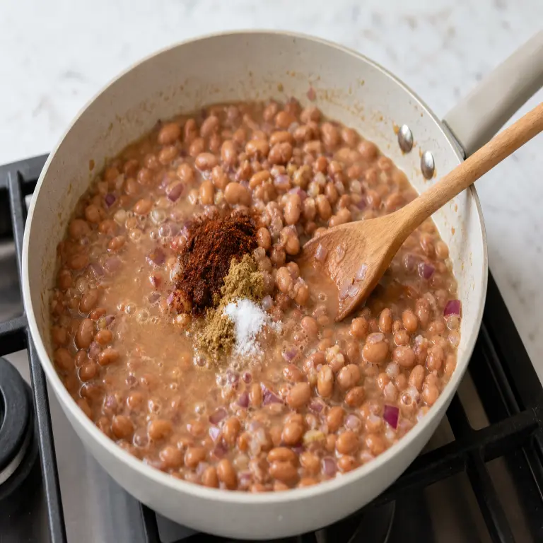 Haricots frits à la mexicaine · étape 2