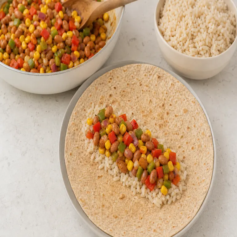 Burritos aux légumes · étape 2