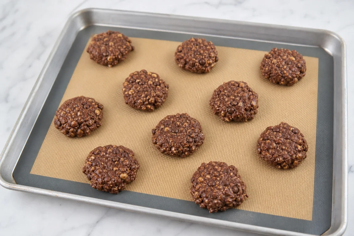 Illustration de l’étape « Étape 8 » pour la recette Riche cookies d'énergie chocolat.