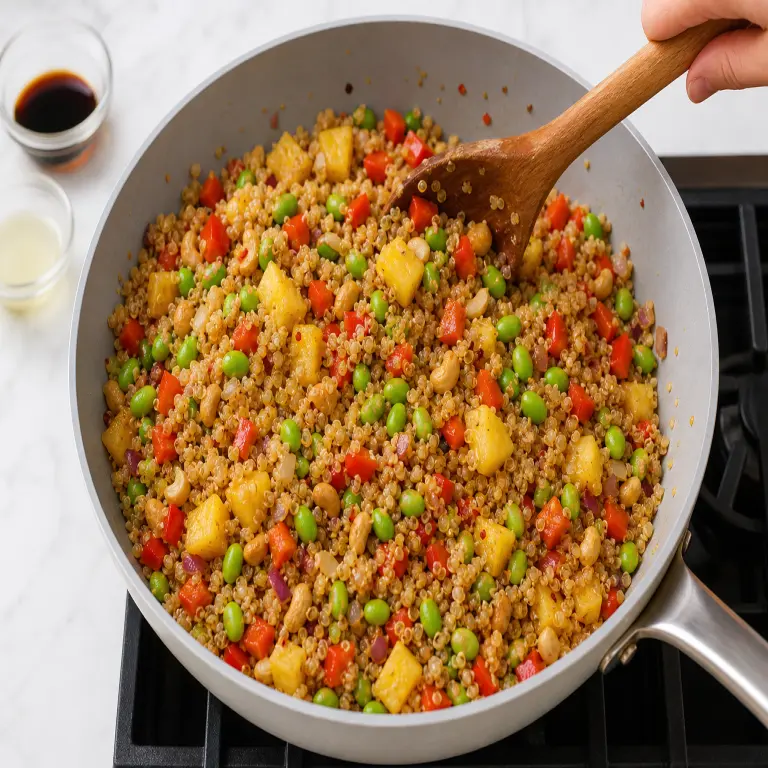 Quinoa sauté à l’ananas · étape 3