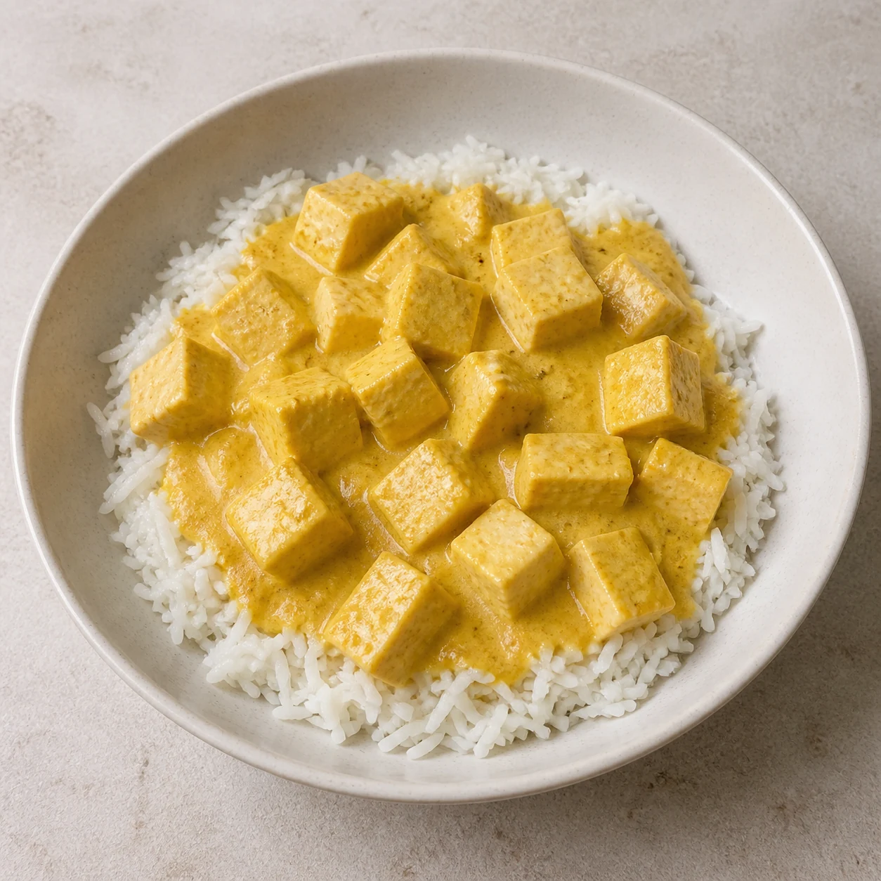 Tofu curry crémeux — servir le curry