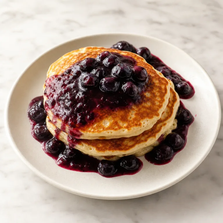 Pancakes citron-ricotta et sauce aux myrtilles
