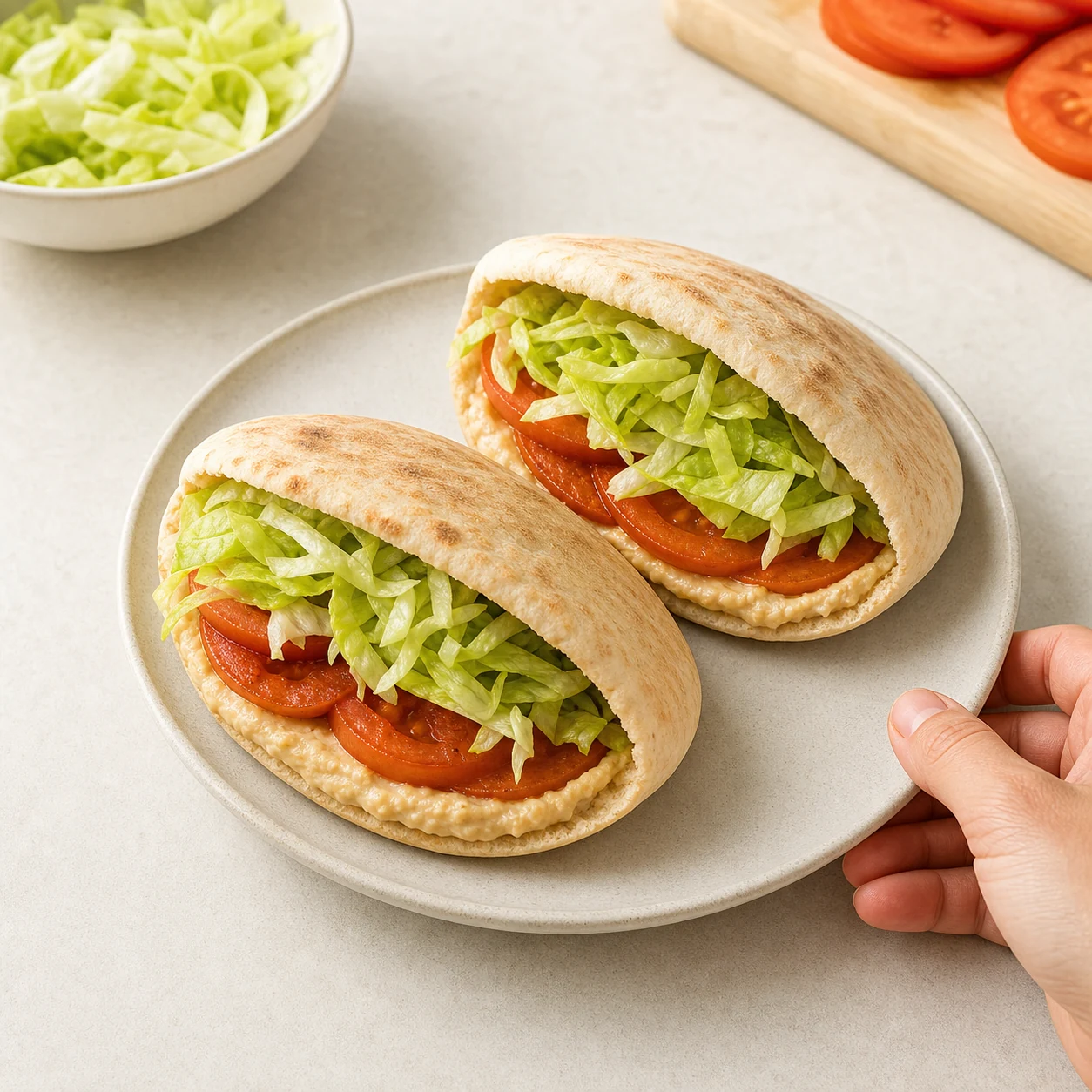 Pitas tomate-herbes — servir sans attendre