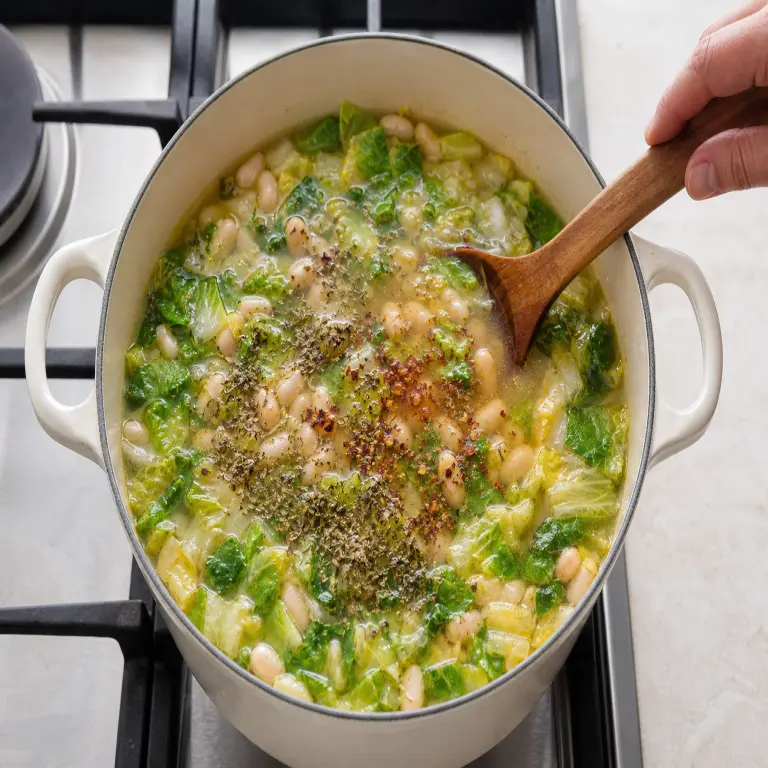 Soupe de scarole et haricots blancs · étape 2