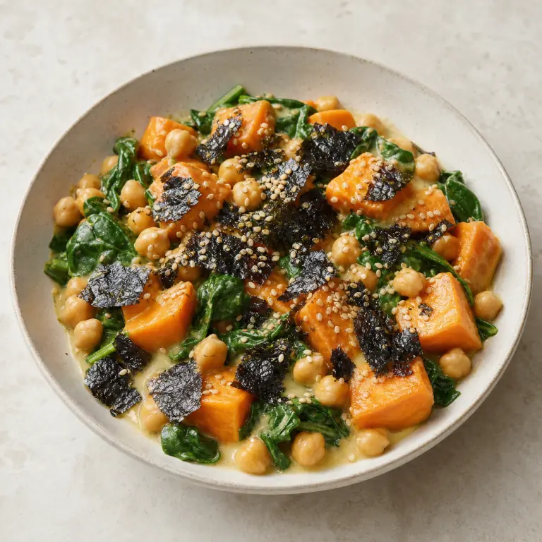 Patate douce épinards nori