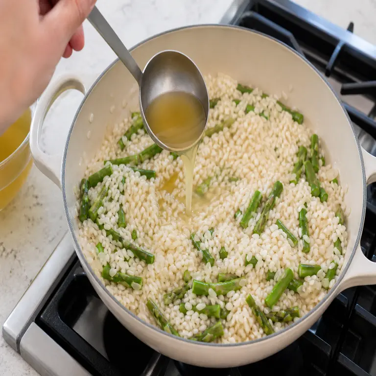 Risotto aux asperges et au citron · étape 6