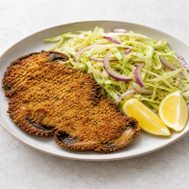 Escalope de portobello panée