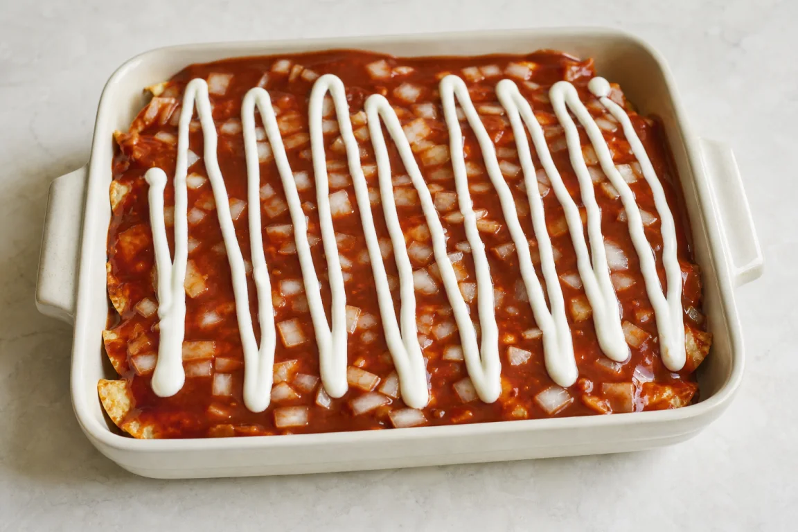 Illustration de l’étape « Étape 7 » pour la recette Enchilada Casserole piquée.