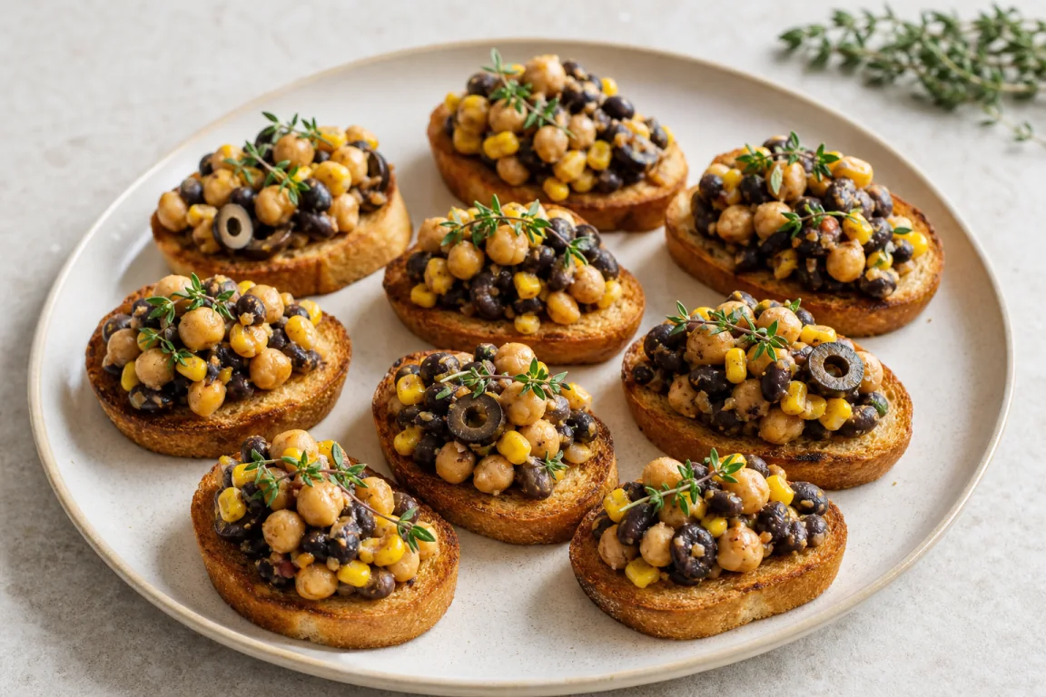 Illustration de l’étape « Étape 3 » pour la recette Salade de pois chiches Crostini.