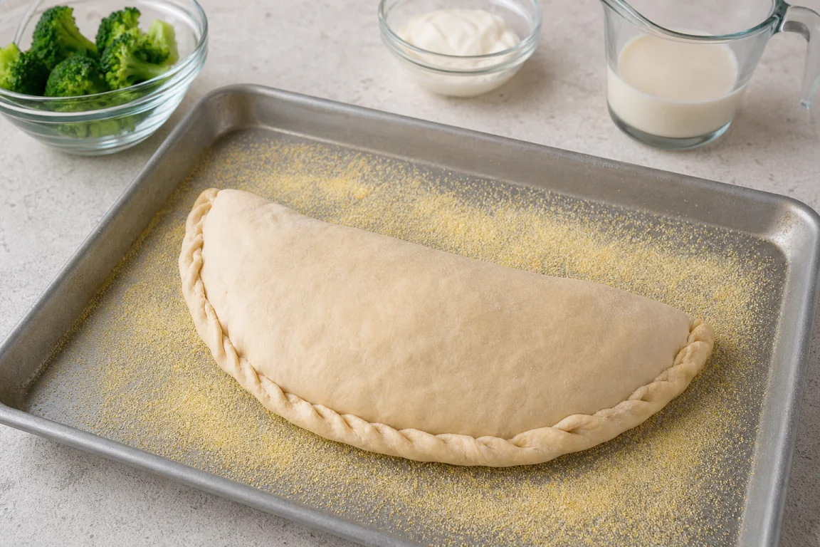 Illustration de l’étape « Étape 10 » pour la recette Calzone farci aux légumes.
