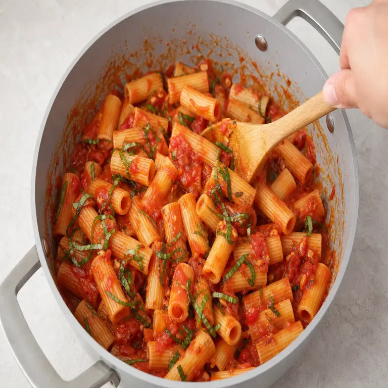 Pâtes à l’arrabbiata · étape 3