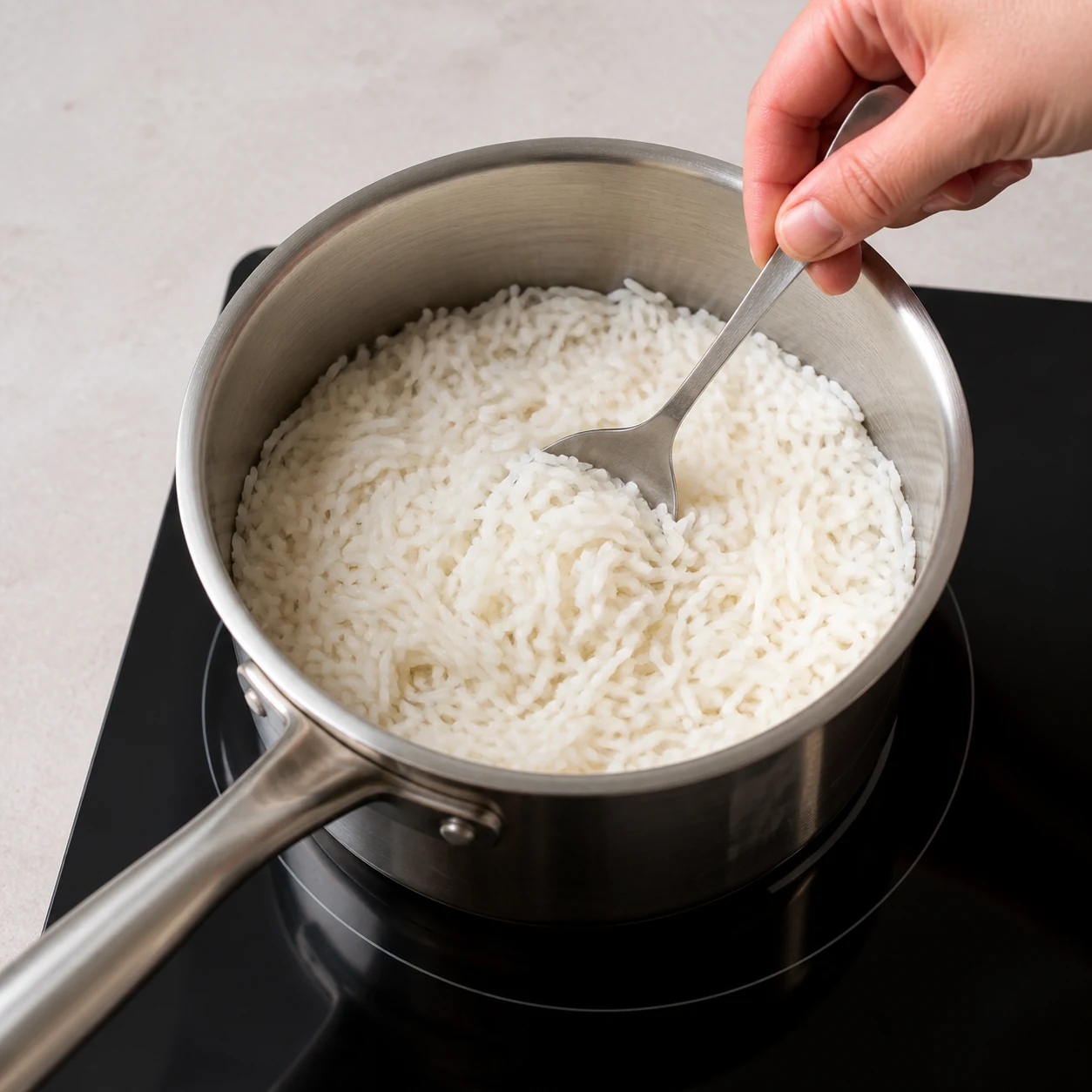 Émincés crémeux et riz — cuire le riz normal