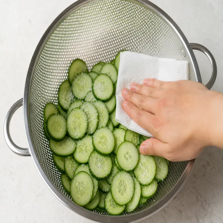 Salade de concombre sauce déesse verte · étape 1