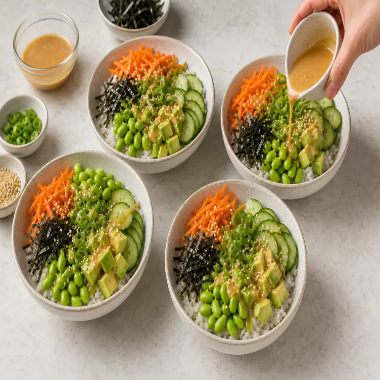 Bols de riz façon poisson végétal · étape 4