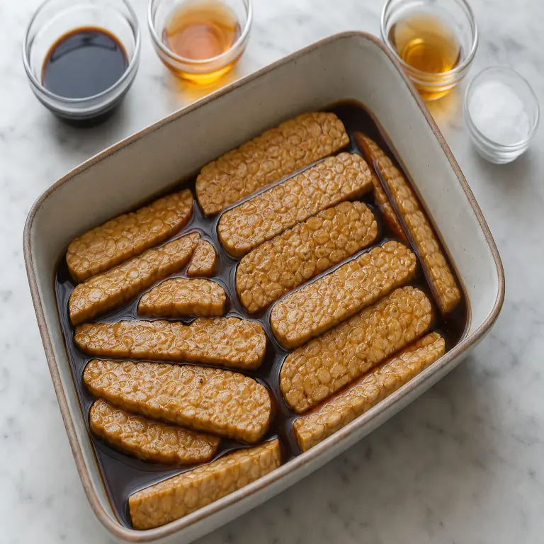 Bacon végétal de tempeh · étape 2