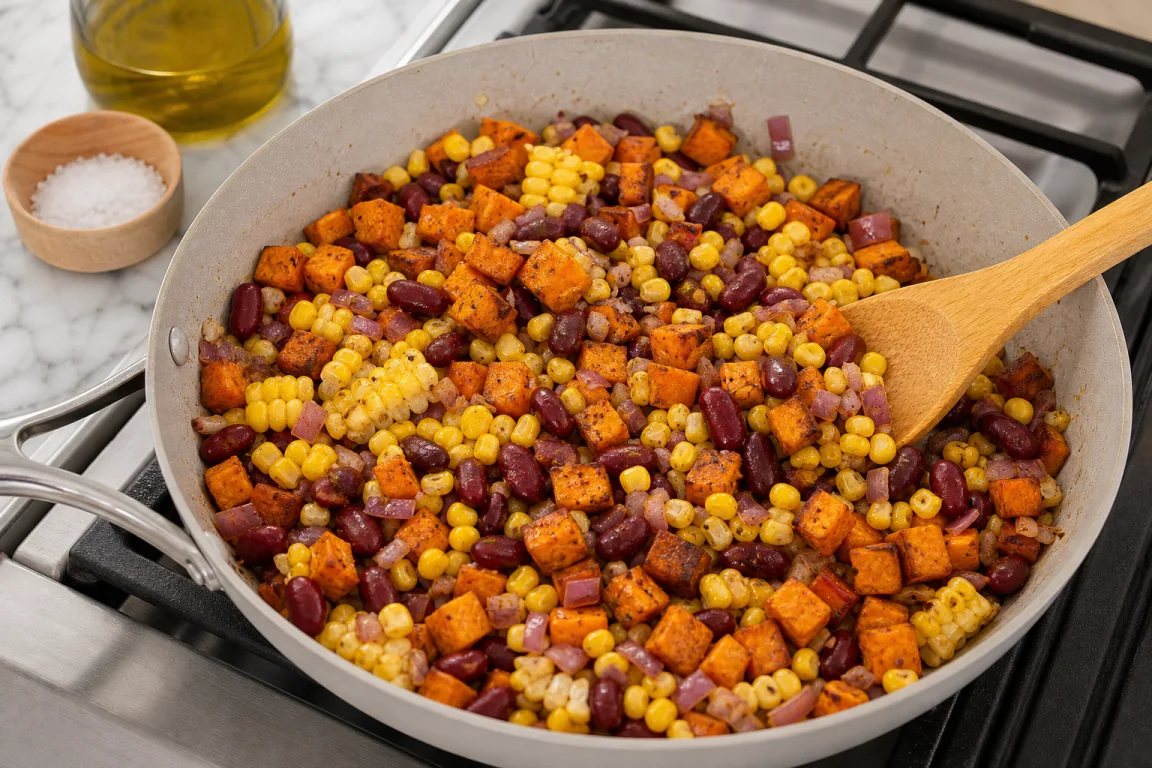Illustration de l’étape « Étape 4 » pour la recette Bol de salade aux légumes façon Sud-Ouest.