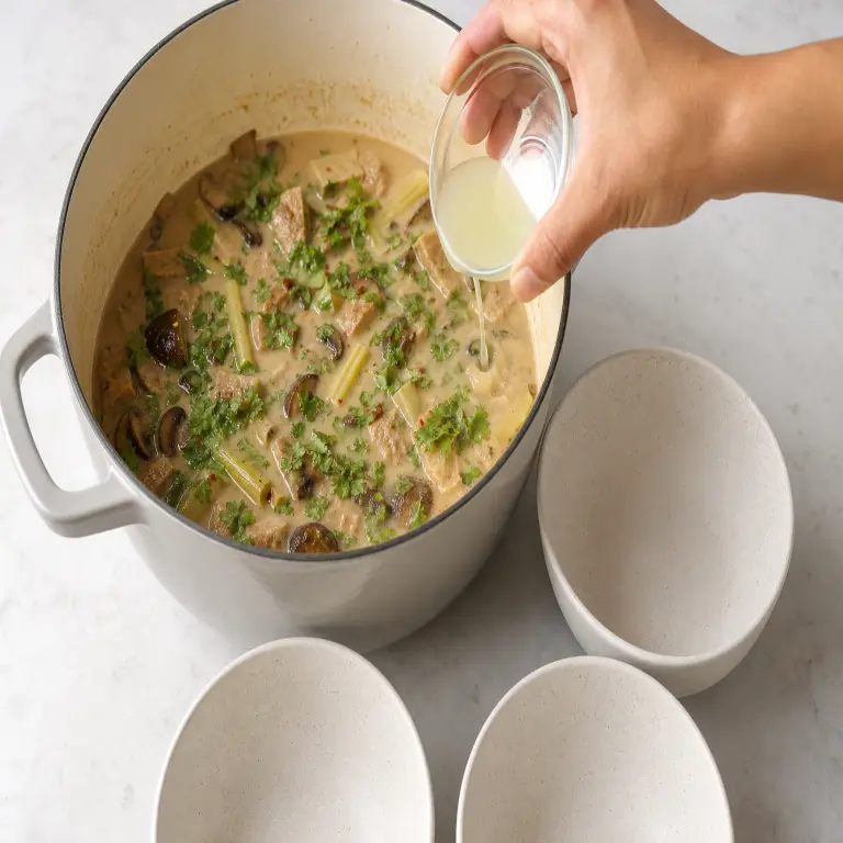 Soupe crémeuse à la noix de coco · étape 3