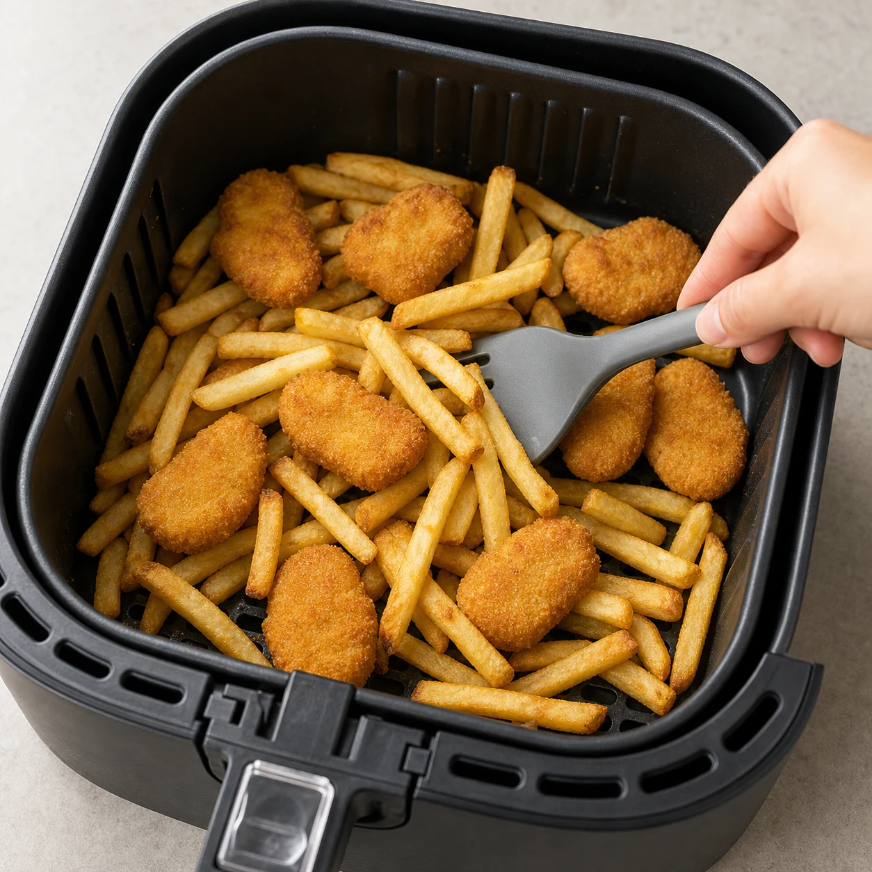Nuggets-frites, vraie flemme — cuire ensemble